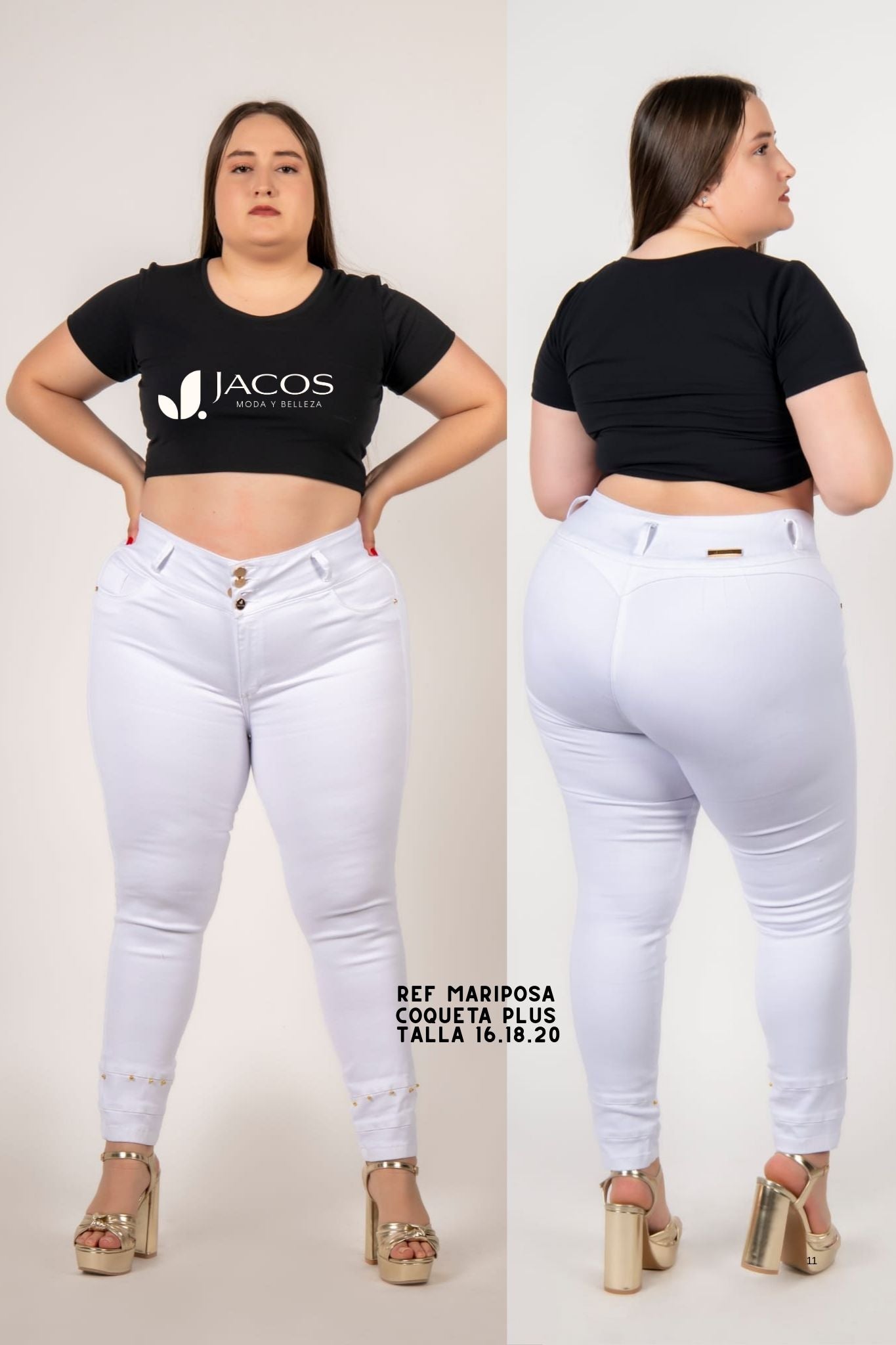 JEANS COLOMBIANO BLANCO TALLA PLUS
