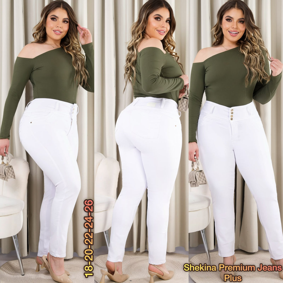 JEANS BLANCO COLOMBIANO TALLA PLUS
