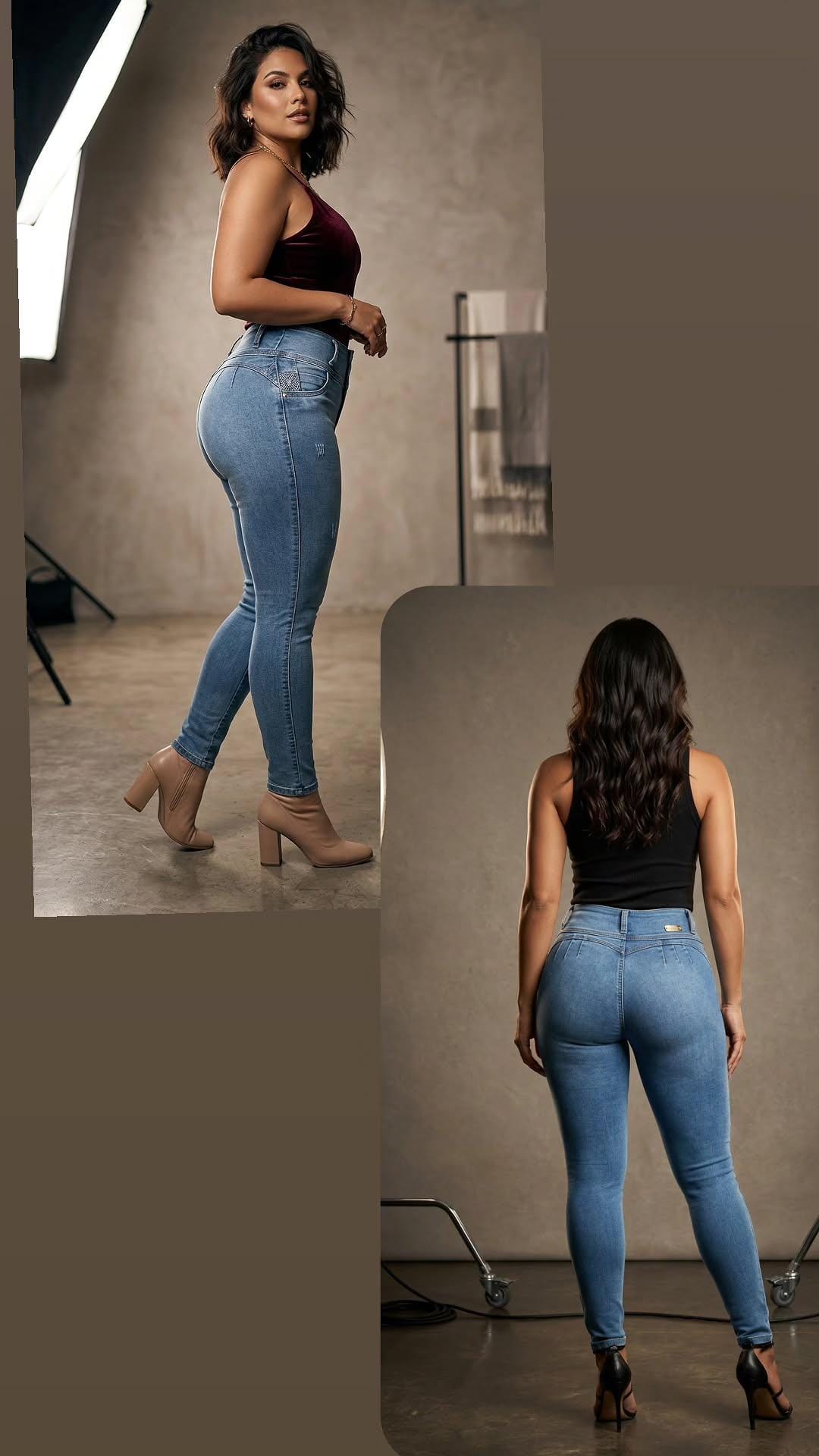 Jeans Levanta cola azul medio
