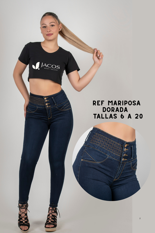 JEANS MARIPOSA DORADA