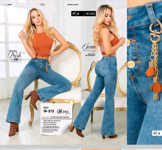 Jeans campana bolsillos